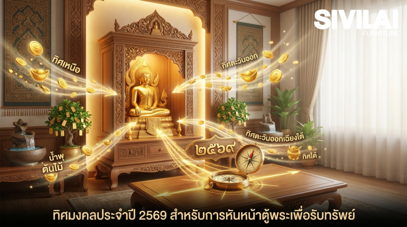 ทิศมงคลประจำปี 2569 สำหรับการหันหน้าตู้พระเพื่อรับทรัพย์